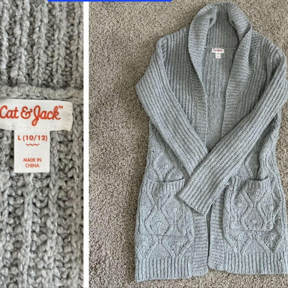 Cat & Jack Girls Gray Sweater